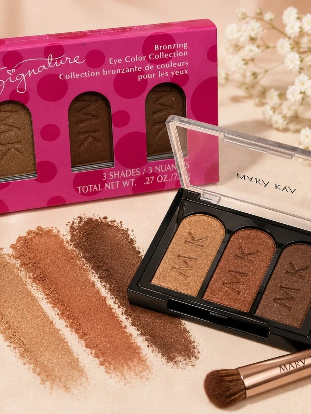 Mary Kay Signature Bronzing Eye Color Collection Eyeshadow Palette 3 Shades Trio